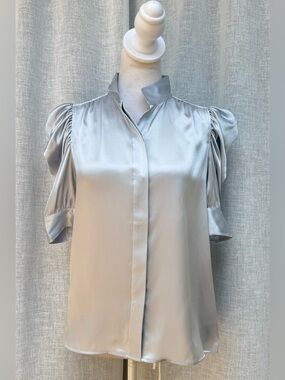 Frame button down light blue blouse